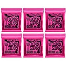 Ernie Ball Super Slinky Nickel Wound Electric Guitar Strings 6 Pack 9-42 Gauge