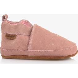 En Fant Girls Pink Suede Star Slippers