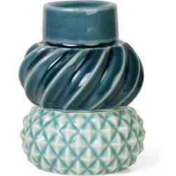 Dottir Samsurium Petrol & Peacock Värmeljuslykta 12.4cm 2st