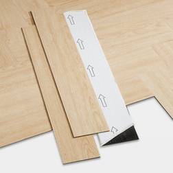 GoodHome Poprock Natural Wood Planks Wood Effect Self-Adhesive Vinyl Plank, Pack Of 20