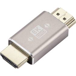 SpeaKa Professional SP-11301996 HDMI Adaptateur 1x HDMI mâle UHD 8K 60 Hz 4K 120 Hz Coudé 180°