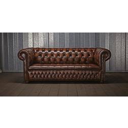 Chesterfield Brown Sofa 206cm 3 Seater
