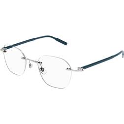 Montblanc MB0223O 005 Silver Size (Frame Only) Blue Light Block Available