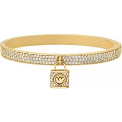 Michael Kors Pavé Lock Charm Bangle - Gold/Transparent