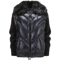 Moncler Quilted Down & Knit Cardigan Jacket - Black