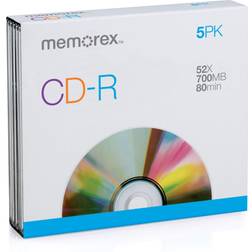 Memorex MEMCD-R/5 CD-R 700MB 52x Jewel Case 5-Pack