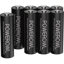 Powerowl Powerowl aa batteries rechargeable 8 pack high capacity 8