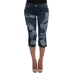 Dolce & Gabbana Stretch Blue Patchwork Jeans Shorts IT36