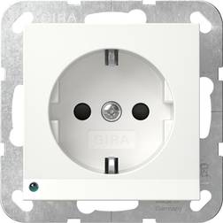 Gira System 55 1-vägsuttag Med LED Matt Vit