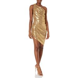 Norma Kamali Diana Mini Dress - Metallic Gold