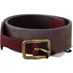 Gianfranco Ferre Brown Leather Wide Gold Chrome Logo Buckle Belt