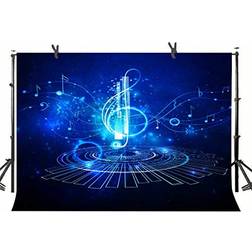 Music Night Backdrop Blue Photography Backgrounds Starlight Picture for Photo Booth Backdrops Kids Children Theme Party Backdrop YouTube Video Background Props 10X7FT KST017