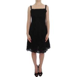 Dolce & Gabbana Elegant Black Floral Lace Dress Black
