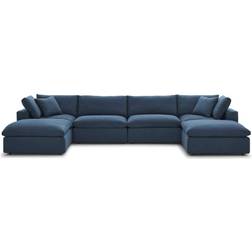 modway Commix Azure Sofa 158" 6pcs 6 Seater