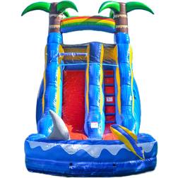 HeroKiddo Ocean Shark Tall Water Slide with Splash Pool