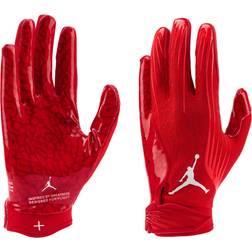 Jordan Fly Lock Football Gloves in Red/University Red Polyester/Spandex/Knit