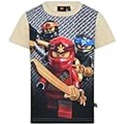 Lego Wear Jungen Ninjago Lwtaylor 332 T-Shirt, 136 Dark Off White