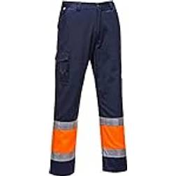 Portwest 2-farbige Warnschutz-Combat Hose, Größe: XL, Farbe: Orange/Marine, E049ONRXL