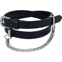 Rock Rebel Belt with Decorative Chain - Black