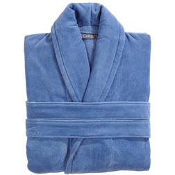 Christy 'Supreme Velour' 100% Sheared Cotton Robe Mid Blue