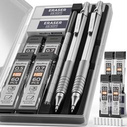Nicpro 2 Stücke Schwarz Druckbleistifte Set mit Etui