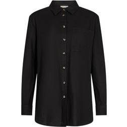 Freequent FQLAVA-SH-SIMPLE Hemdbluse Web 2-Knopf - Schwarz