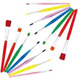 Baker Ross Rainbow Colours Paint Brushes Set Pack 14