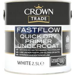 Crown Fastflow Quick Dry Primer Undercoat Wood Paint White 2.5L