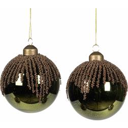 A Lot Decoration Glass Ball Poppy Green Julgranspynt 4st