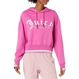 Juicy Couture Women's Cropped Logo Pullover Hoodie, Wild Fuchsia