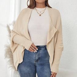 Shein Plus Batwing Sleeve Open Front Cardigan