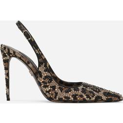 Dolce & Gabbana Satin slingbacks with rhinestones leo_new