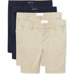 The Children's Place Kid's Uniform Stretch Chino Shorts 4-pack - Sandy/Tidal (3030367_BQ)