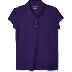 The Children's Place The Children's Place girls Uniform Ruffle Pique Polo Shirt, Regal Violet