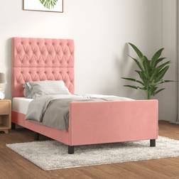 vidaXL Estructura De Cama Terciopelo Rosa 100x200 cm