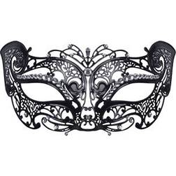 Forum Metal Filigree Cat Eye Mask with Stone