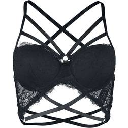 Grey Velvet Bra Bustier - Schwarz