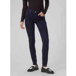 Vero Moda Alia Mid Rise Jeans - Blue/Dark Blue Denim