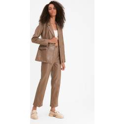 Trendyol Collection Women High Waist Wide Leg Flare Trousers