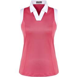 Callaway SLEEVELESS V-PLACKET COLORBLOCK ohne Arm Polo pink