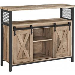 Vasagle Sliding Barn Natural /Black Sideboard 100x80cm