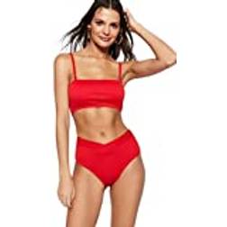 Trendyol Collection Collection Bikinioberteil Rot Unifarben für Damen