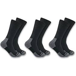 Carhartt Men's Lightweight Stretch Top Crew Sock 3-Pack Black