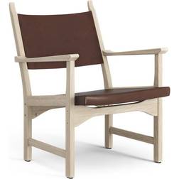 Swedese Caryngo White Pigmented Oak-Leather Red Brown Fåtölj 77cm