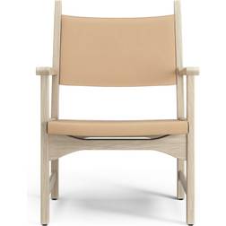 Swedese Caryngo White Pigment/Oak-Leather Natural Fåtölj 77cm