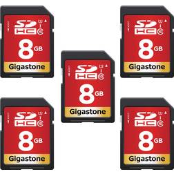 Gigastone 8GB SD Card UHS-I U1 Class 10 SDHC Memory Card Full HD Video Canon Nikon Sony Pentax Kodak Olympus Panasonic Digital Camera 5 Pack 5x8GB