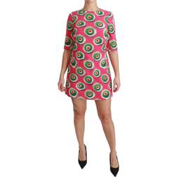 Dolce & Gabbana Pink Silk Cup Cake Shift Stretch Dress IT38