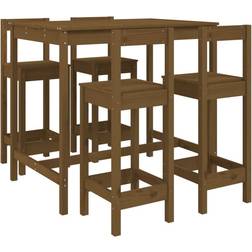 vidaXL 5 Garden Honey Pine Outdoor Bar Set, Table incl. 4 Chairs