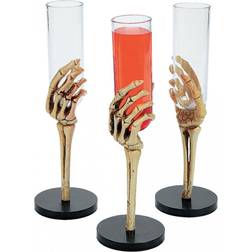 Horror-Shop Skeletthand Sektglas small Kelch für Halloween