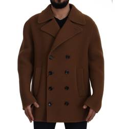 Dolce & Gabbana Brown Nylon Breasted Coat Jacket IT54